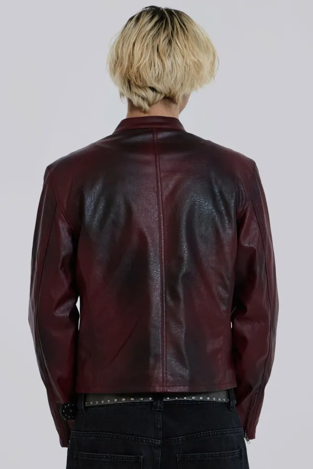 Oxblood Piston Jacket Red Men Jaded London