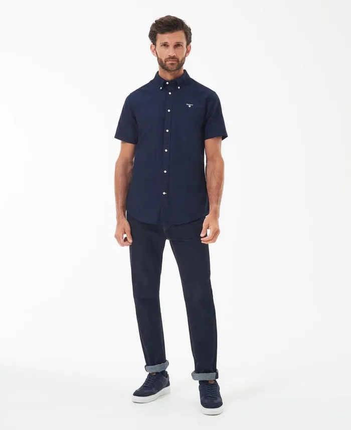 Oxford Tailored ShortSleeved Shirt Sky Men Barbour Shirts