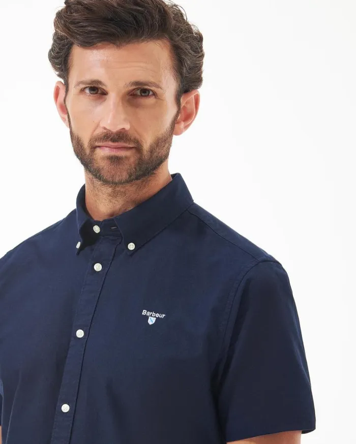 Oxford Tailored ShortSleeved Shirt Sky Men Barbour Shirts