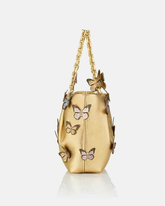 Papillon Mini Tote Gold Women Aquazzura Mini Bags