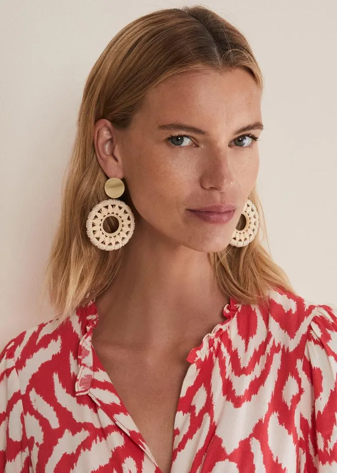 Pattern Drop Earrings Neutral Women Phase Eight Jewellery