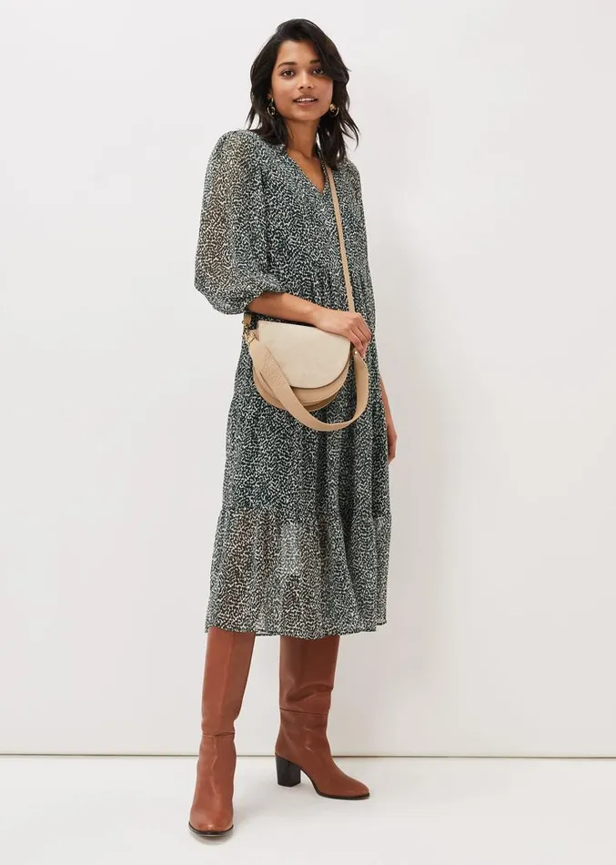 Penele Ditsy Print Chiffon Midi Dress Greenivory Women Phase Eight Dresses