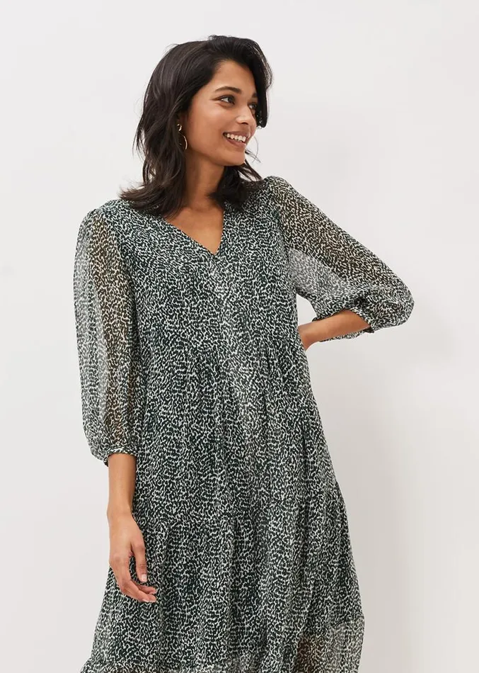 Penele Ditsy Print Chiffon Midi Dress Greenivory Women Phase Eight Dresses
