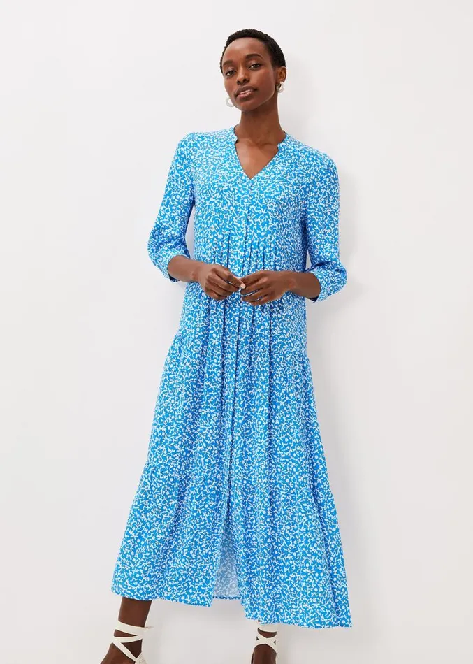 Penele Ditsy Print Maxi Dress Blueivory Women Phase Eight Dresses