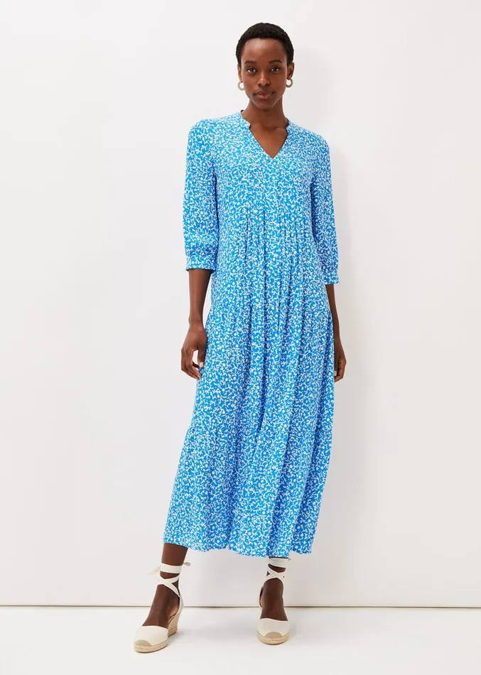 Penele Ditsy Print Maxi Dress Blueivory Women Phase Eight Dresses