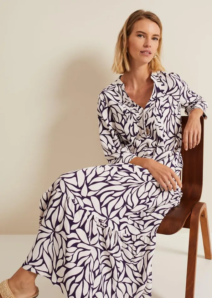 Penele Geo Midi Dress Purple Women Phase Eight Dresses