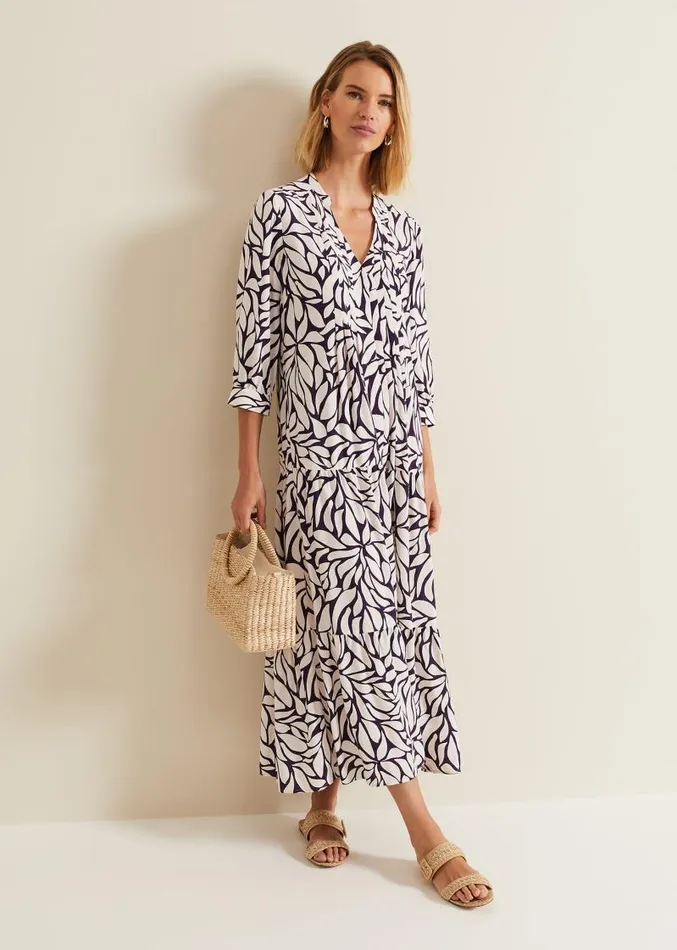 Penele Geo Midi Dress Purple Women Phase Eight Dresses