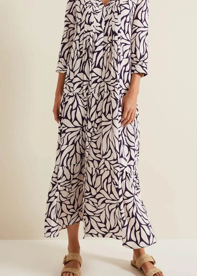 Penele Geo Midi Dress Purple Women Phase Eight Dresses