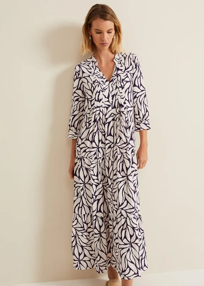 Penele Geo Midi Dress Purple Women Phase Eight Dresses