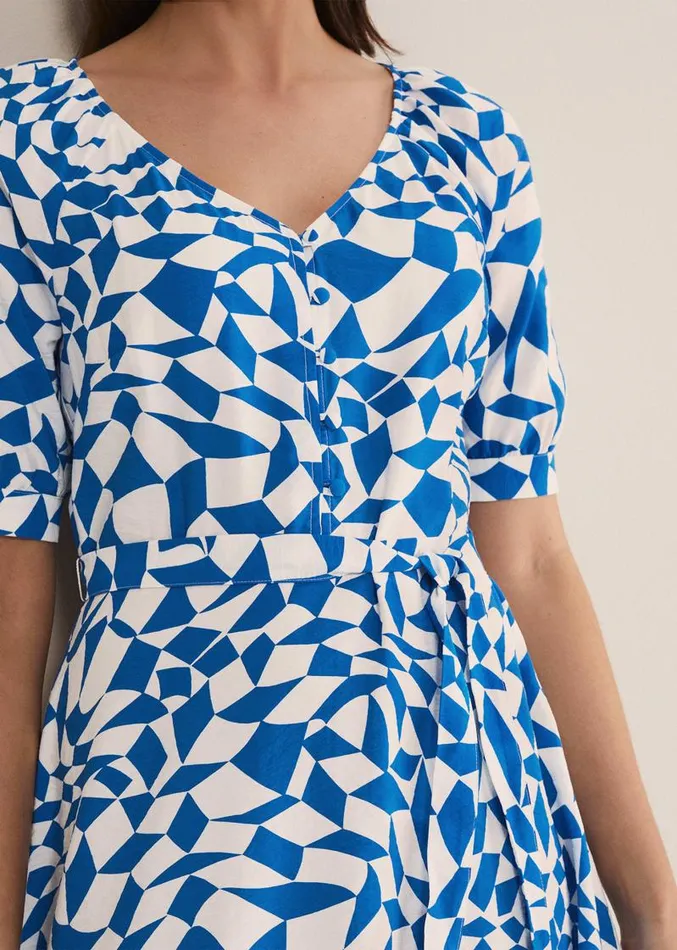 Penele Geo Swing Dress Blue Women Phase Eight Dresses