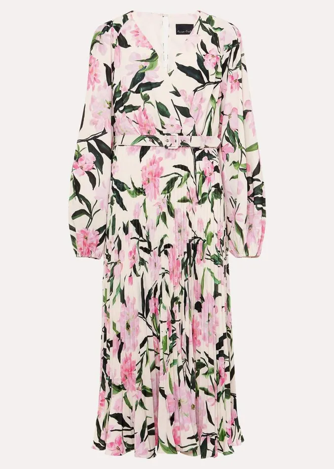 Penny Floral Pleat Midi Dress Multicoloured Women Phase Eight Dresses