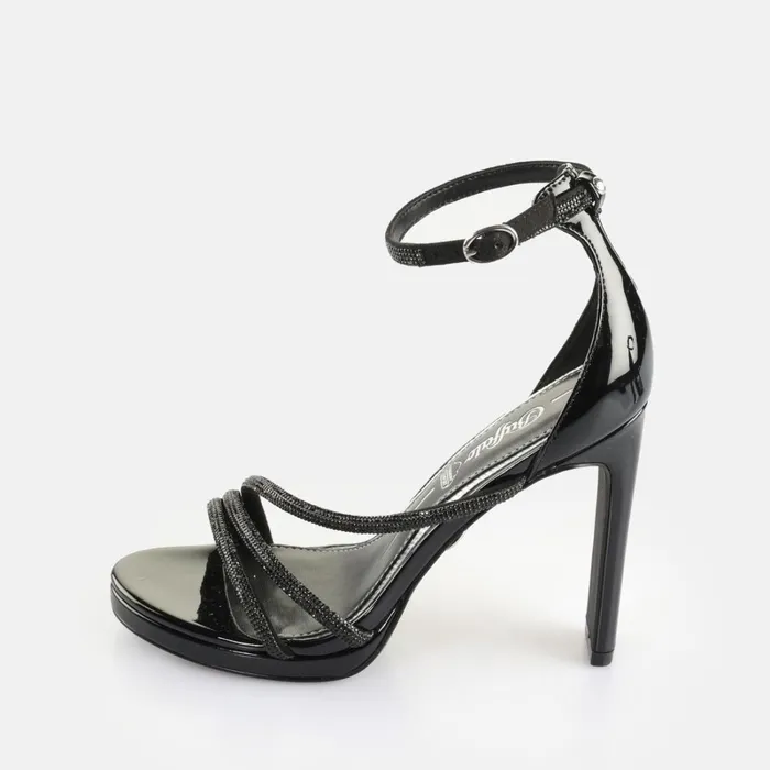 Pepper Glam Black Buffalo Heels