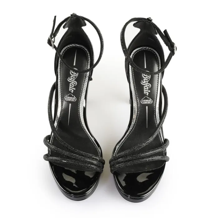 Pepper Glam Black Buffalo Heels