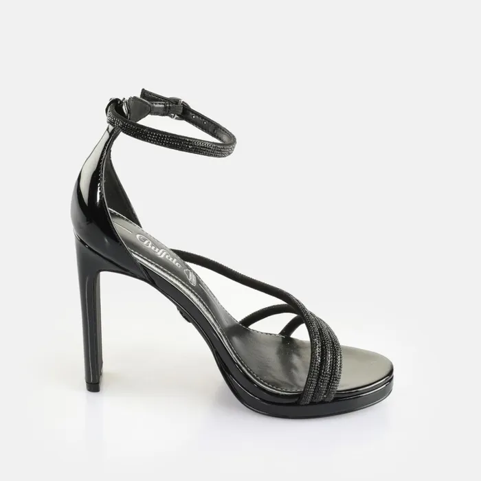 Pepper Glam Black Buffalo Heels