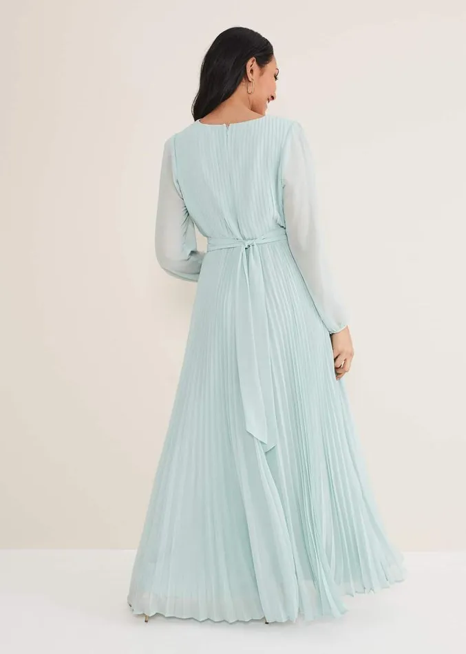 Petite Alecia Pleated Maxi Dress Peppermint Women Phase Eight Dresses