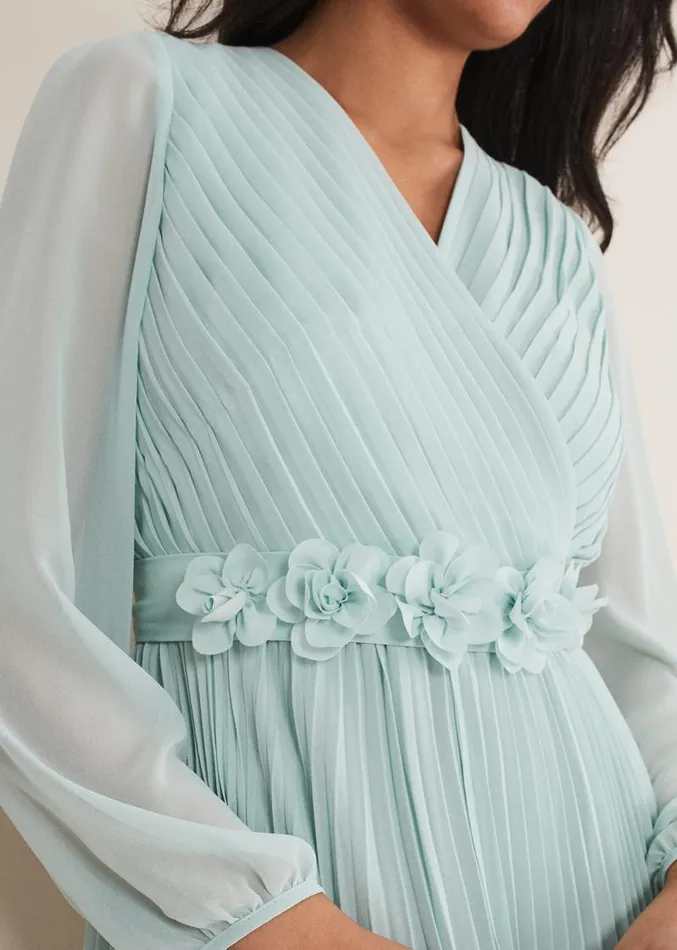 Petite Alecia Pleated Maxi Dress Peppermint Women Phase Eight Dresses