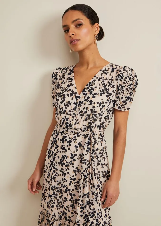 Petite Amy Floral Midi Dress Multicoloured Women Phase Eight Dresses