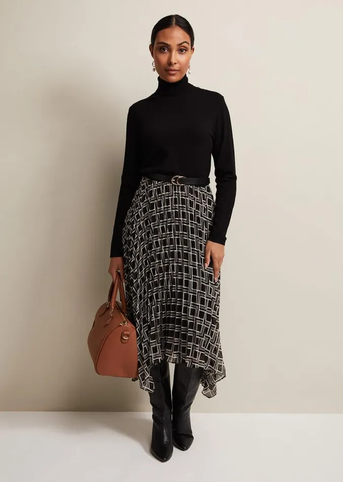 Petite Carle Fine Knit Geometric Dress Multicoloured Women Phase Eight Dresses