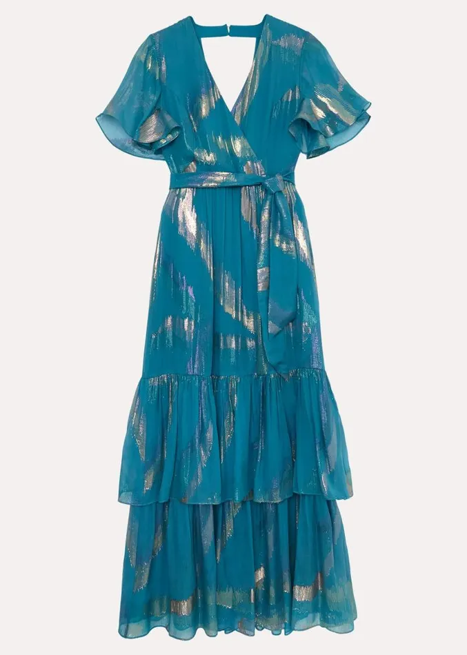 Petite Charissa Silk Maxi Dress Blue Women Phase Eight Dresses