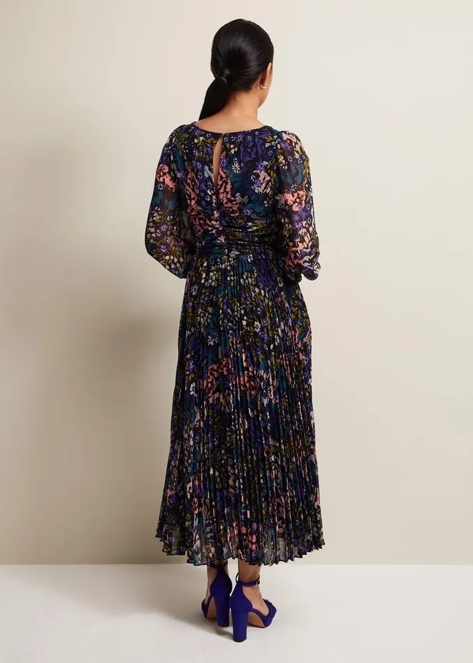 Petite Kindra Floral Pleated Midi Dress Multicoloured Women Phase Eight Dresses Petite Kindra Floral Pleated Midi Dress Multicoloured Women Phase Eight Dresses