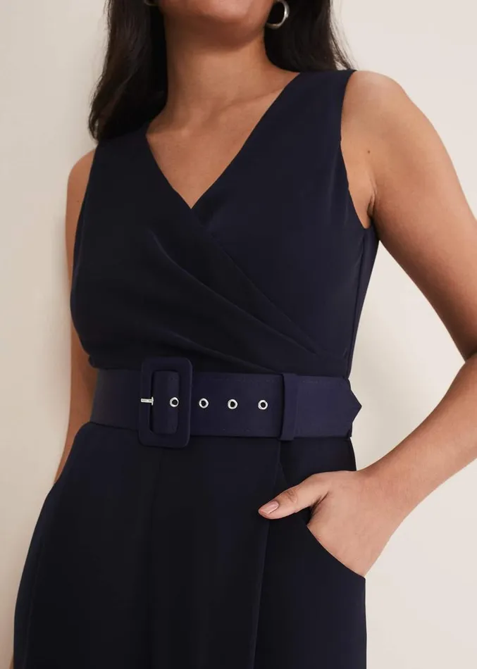 Petite Lissia Navy Wide Leg Jumpsuit Navy Women Phase Eight Dresses