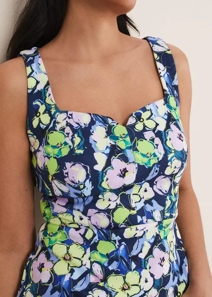 Petite Loretta Printed Scuba Dress French Navy Multi Women Phase Eight Dresses Petite Loretta Printed Scuba Dress French Navy Multi Women Phase Eight Dresses