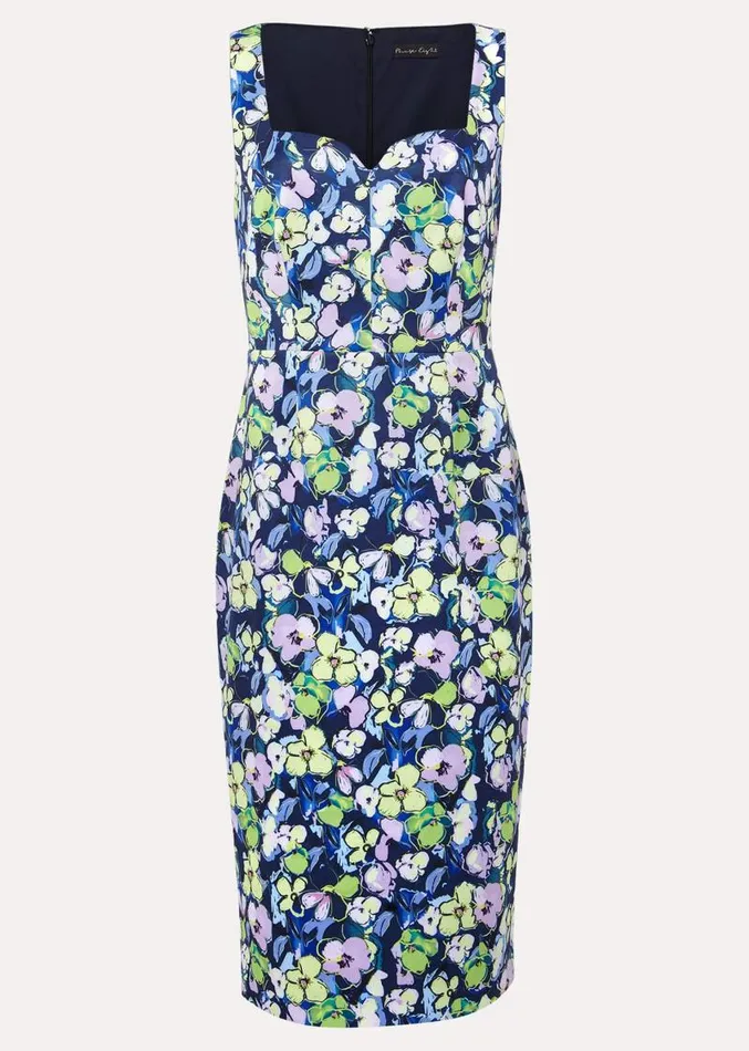 Petite Loretta Printed Scuba Dress French Navy Multi Women Phase Eight Dresses Petite Loretta Printed Scuba Dress French Navy Multi Women Phase Eight Dresses