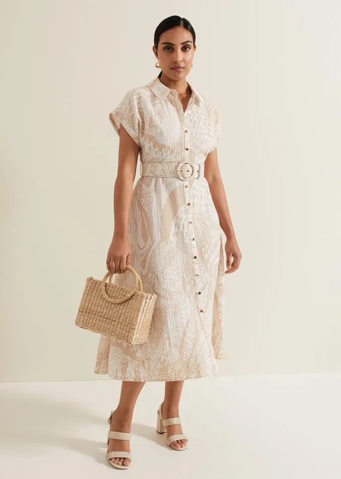 Petite Mandi Abstract Shirt Dress Neutral Women Phase Eight Dresses