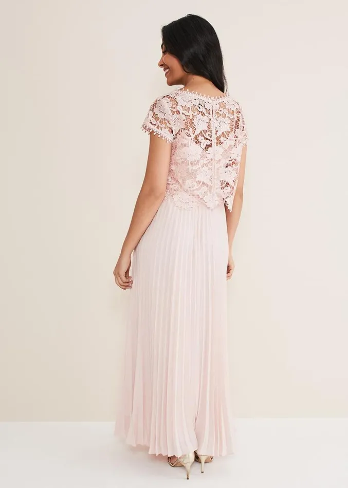 Petite Michelle Lace Pleated Maxi Dress Antique Rose Women Phase Eight Dresses Petite Michelle Lace Pleated Maxi Dress Antique Rose Women Phase Eight Dresses