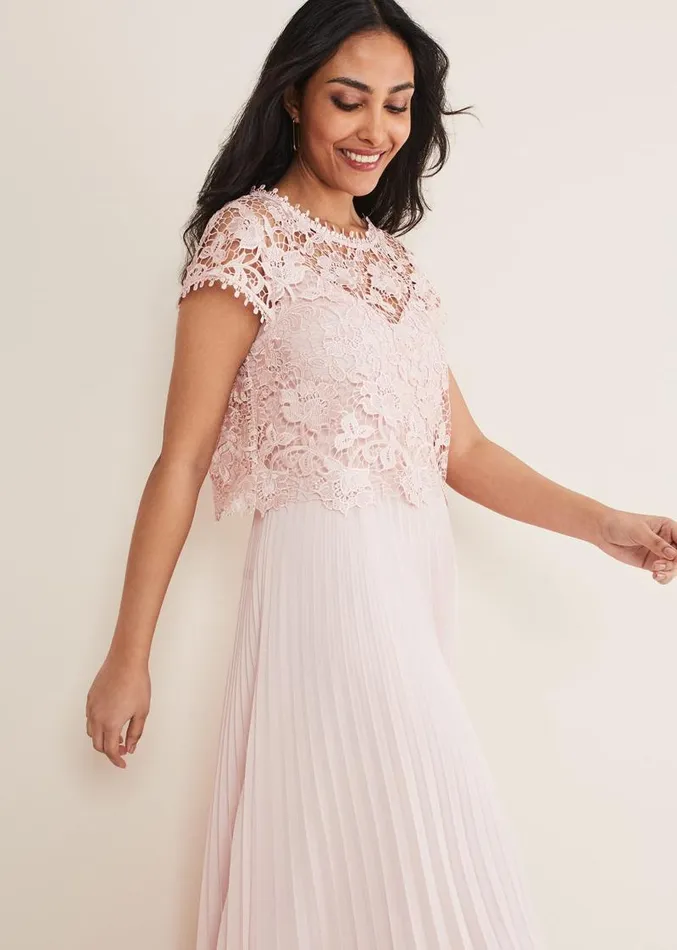 Petite Michelle Lace Pleated Maxi Dress Antique Rose Women Phase Eight Dresses Petite Michelle Lace Pleated Maxi Dress Antique Rose Women Phase Eight Dresses