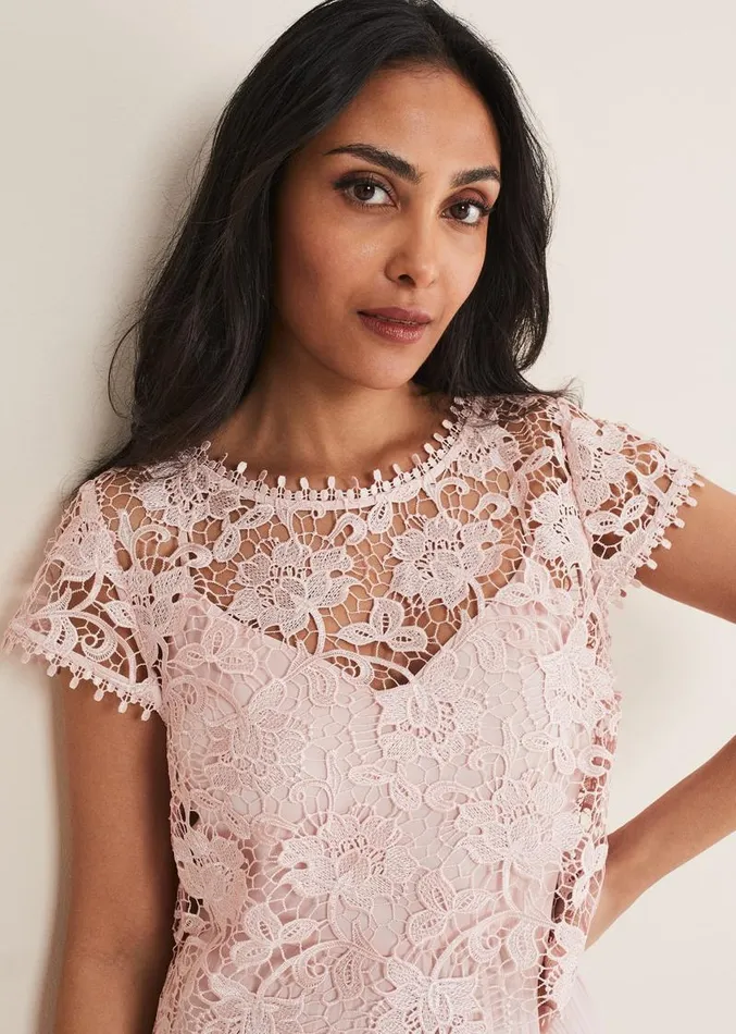 Petite Michelle Lace Pleated Maxi Dress Antique Rose Women Phase Eight Dresses Petite Michelle Lace Pleated Maxi Dress Antique Rose Women Phase Eight Dresses