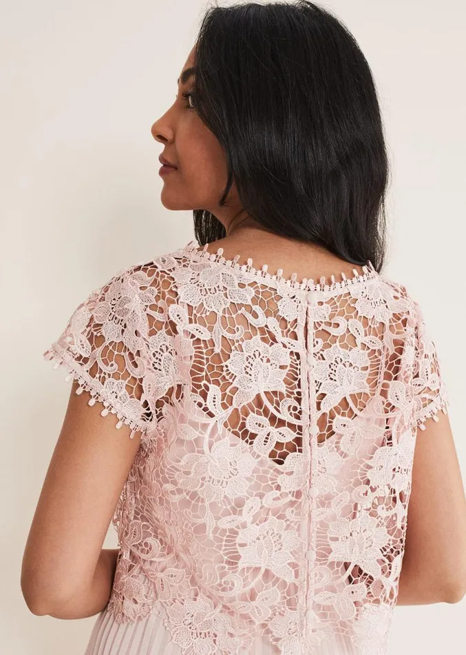 Petite Michelle Lace Pleated Maxi Dress Antique Rose Women Phase Eight Dresses Petite Michelle Lace Pleated Maxi Dress Antique Rose Women Phase Eight Dresses