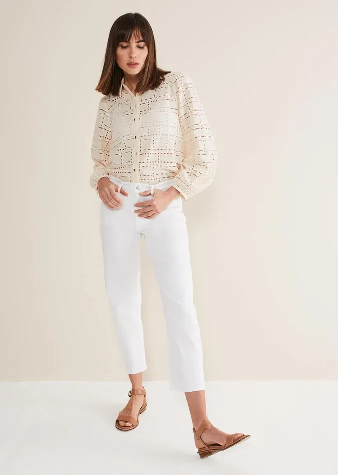 Petra Straight Leg Jeans White Women Phase Eight Trousers