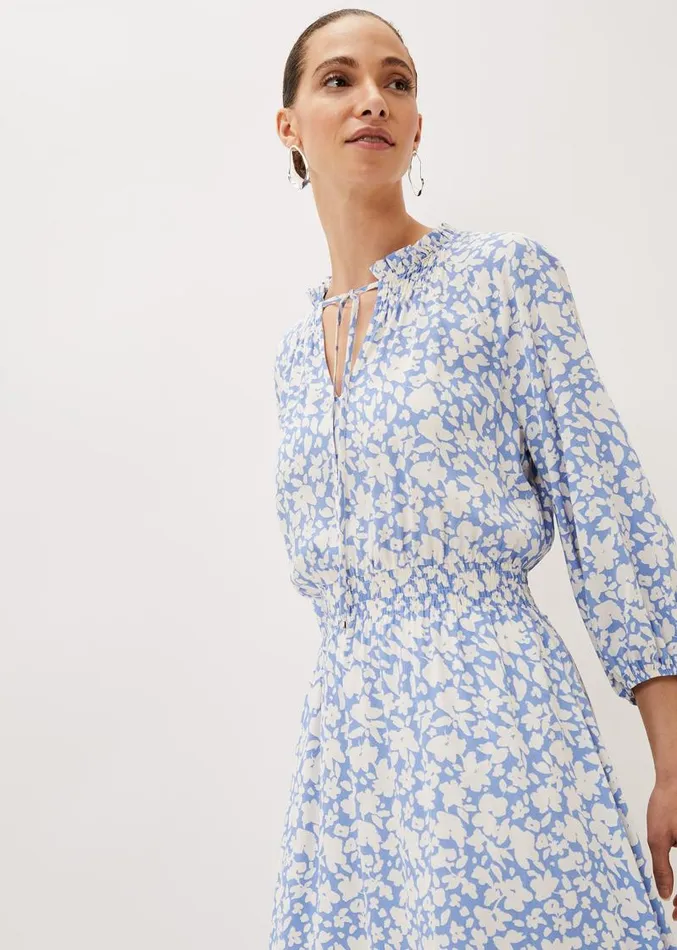 Phillipa Floral Midaxi Dress Powder Blueivory Women Phase Eight Dresses