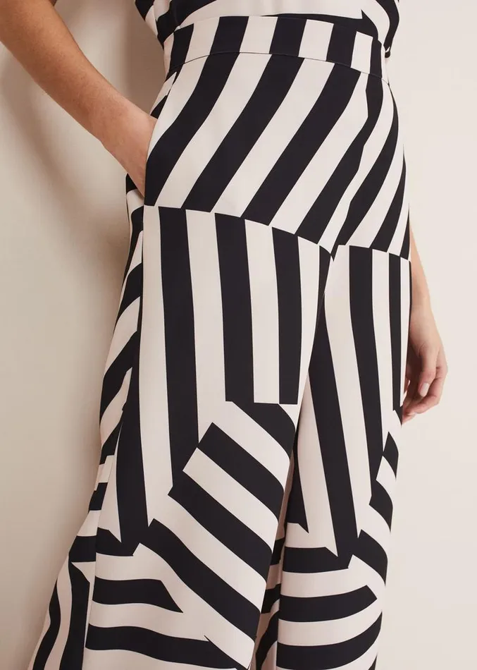 Phillis Striped Wide Leg Trousers Blackpink Women Phase Eight Trousers
