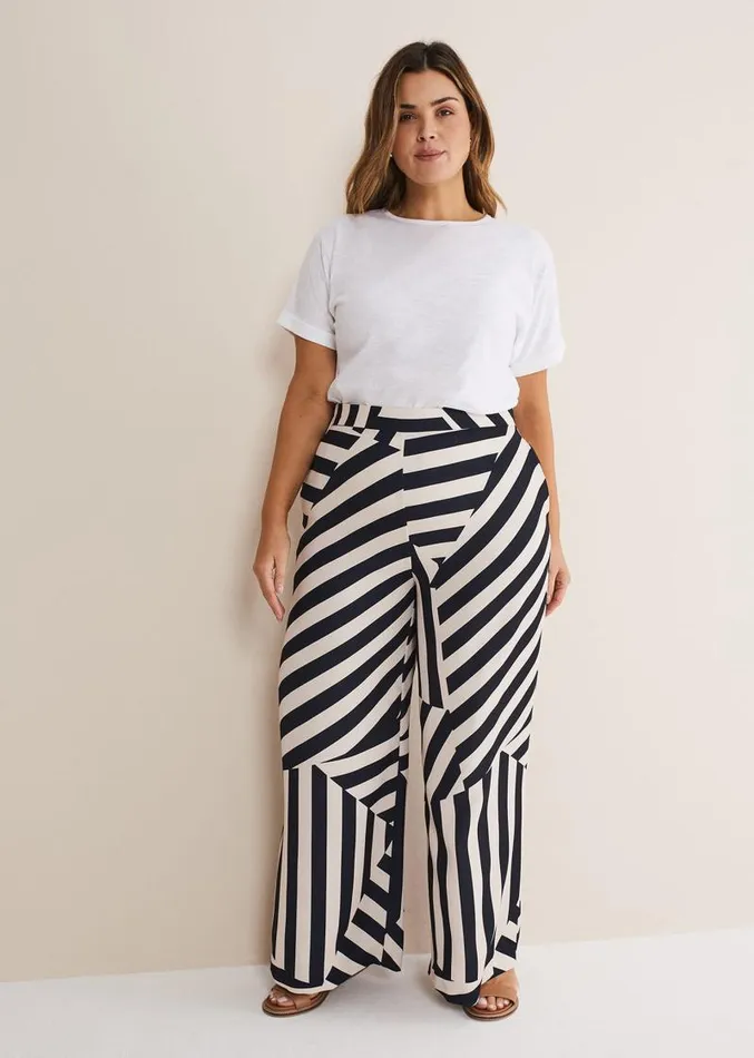 Phillis Striped Wide Leg Trousers Blackpink Women Phase Eight Trousers