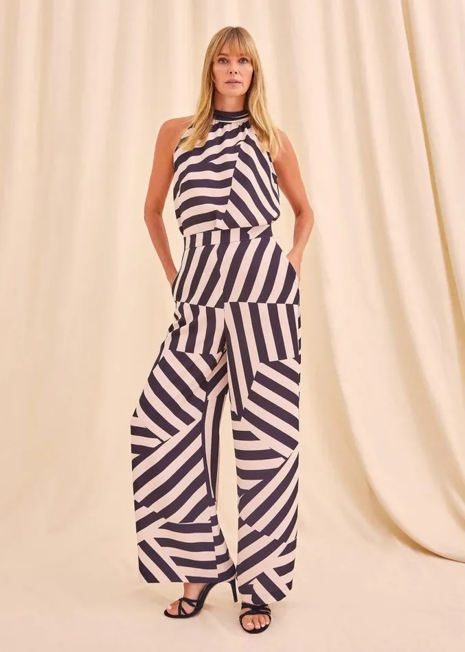 Phillis Striped Wide Leg Trousers Blackpink Women Phase Eight Trousers