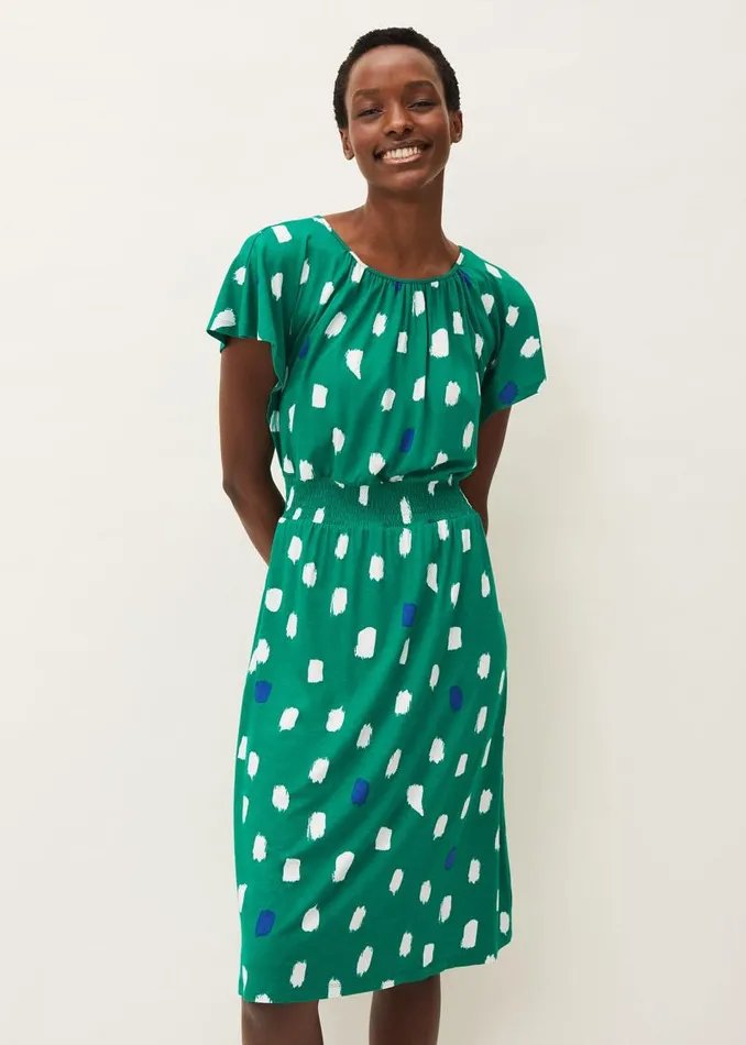 Pia Spot Dress Green Women Phase Eight Dresses