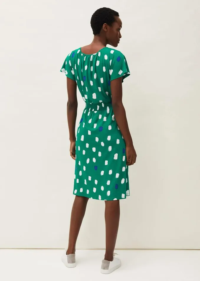 Pia Spot Dress Green Women Phase Eight Dresses