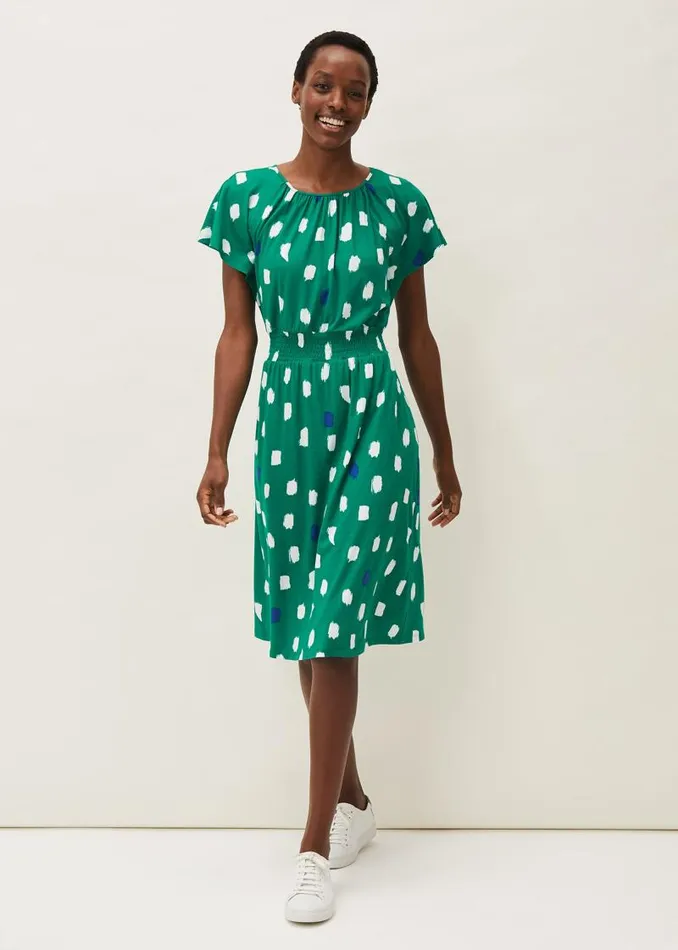 Pia Spot Dress Green Women Phase Eight Dresses