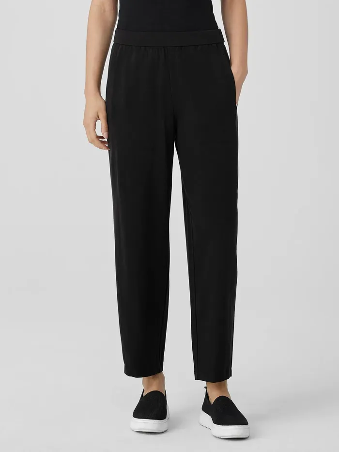Pima Cotton Stretch Jersey Lantern Pant Black Women Eileen Fisher Pants Shorts and Jumpsuits