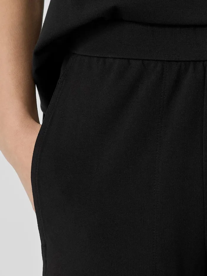 Pima Cotton Stretch Jersey Lantern Pant Black Women Eileen Fisher Pants Shorts and Jumpsuits