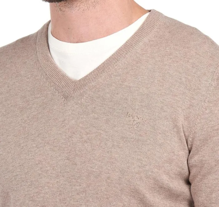 Pima Cotton VNeck Jumper Cobalight Marl Men Barbour Jumpers