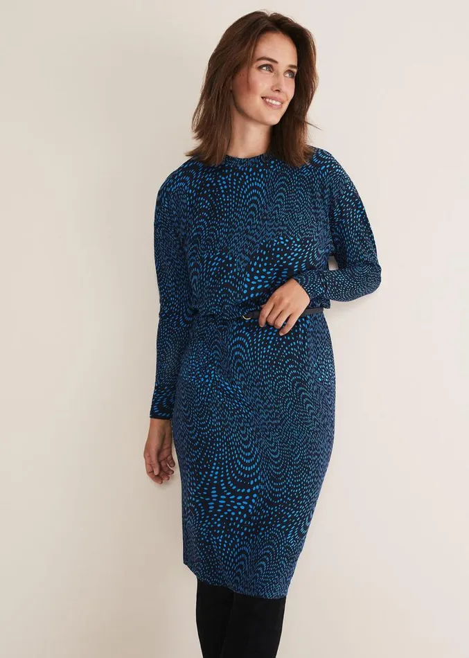 Pinna Print Jersey Dress Cobaltnavy Women Phase Eight Dresses