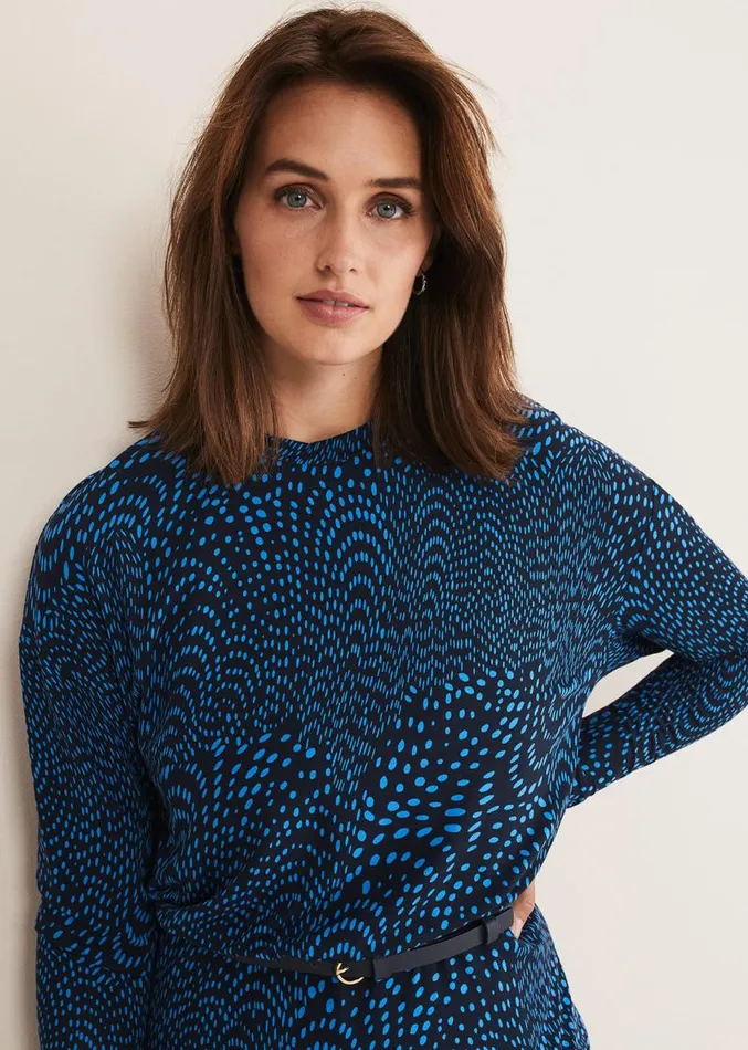 Pinna Print Jersey Dress Cobaltnavy Women Phase Eight Dresses