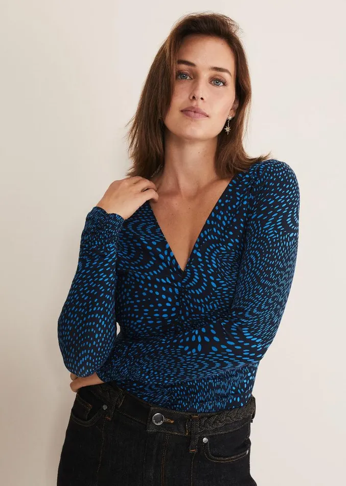 Pinna Ruched Top Cobaltnavy Women Phase Eight Tops and TShirts