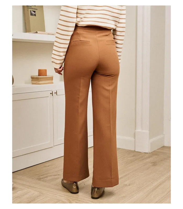 Polin Et Moi Add Button Down Pants Brown Women Trousers Polin Et Moi Add Button Down Pants Brown Women Trousers