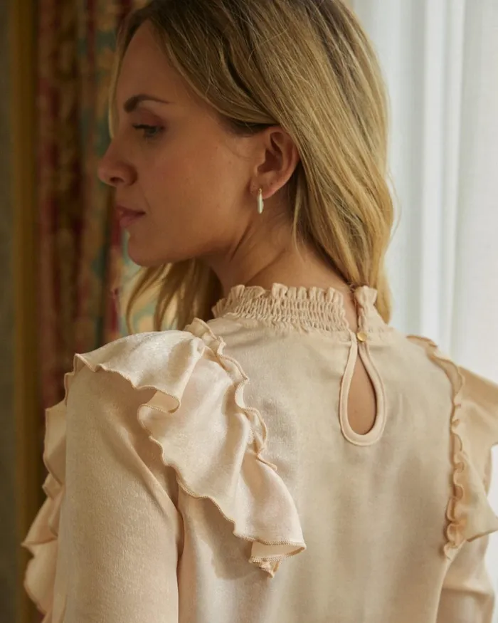Polin Et Moi Blouse Ruffle Norma Beige Women Blouses And Shirts Polin Et Moi Blouse Ruffle Norma Beige Women Blouses And Shirts