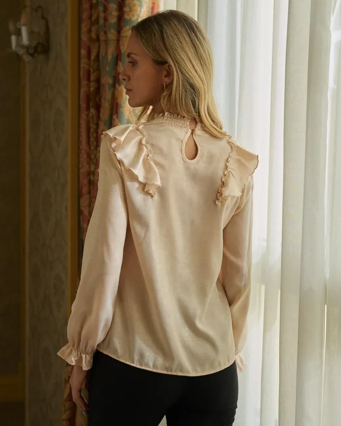Polin Et Moi Blouse Ruffle Norma Beige Women Blouses And Shirts Polin Et Moi Blouse Ruffle Norma Beige Women Blouses And Shirts