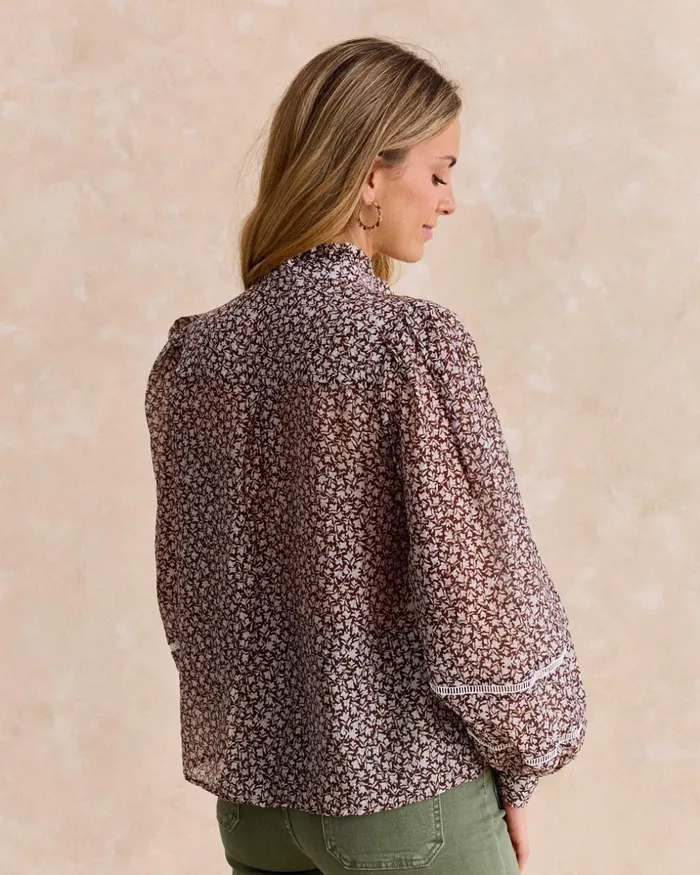 Polin Et Moi Calista Floral Blouse Brown Women Blouses And Shirts Polin Et Moi Calista Floral Blouse Brown Women Blouses And Shirts